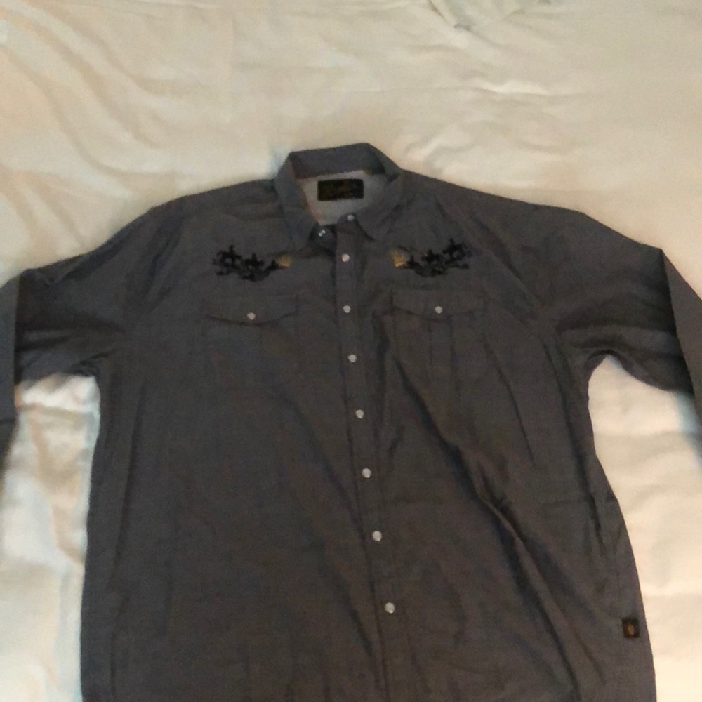 Pearl snap casual button down shirt